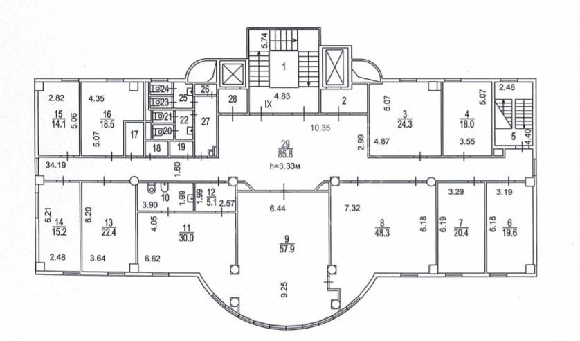 Аренда офиса, площадь 3825 кв.м., -2 этаж, Севастопольский пр-кт, 10к1, район Котловка