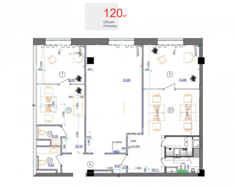 Аренда офиса, площадь 120 кв.м., 6 этаж, Садовая Б. ул, 5к1, район Пресненский