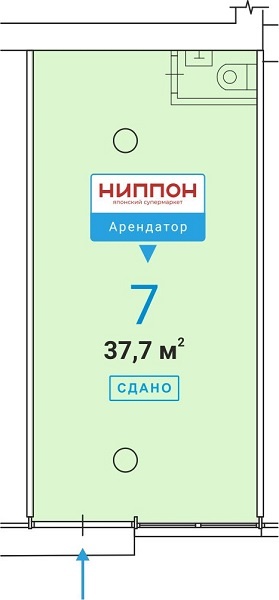 Продажа торговой площади, площадь 37.7 кв.м., 1 этаж, Зацепский Вал ул, 4 стр. 2, район Замоскворечье