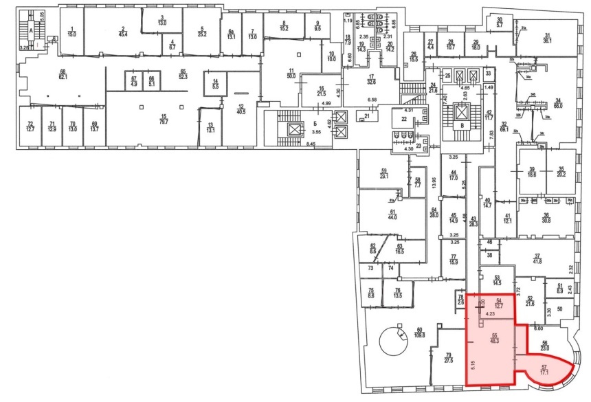 Аренда офиса, площадь 102 кв.м., 5 этаж, Тверская ул, 16стр1, район Тверской