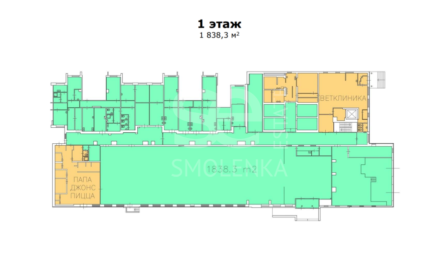 Аренда торговой площади, площадь 1838.1 кв.м., 1 этаж, Кантемировская ул, 16к1, район Москворечье-Сабурово