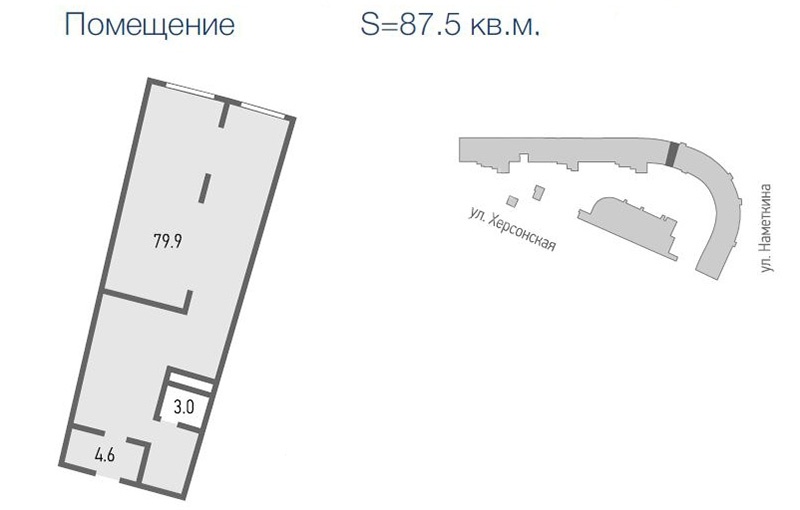 Продажа офиса, площадь 87.5 кв.м., 1 этаж, Херсонская ул, 43, район Черёмушки