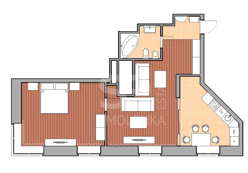 Аренда квартиры, площадь 70 кв.м., 18 этаж, ЖК Золотые Ключи 2, Минская ул, 1Гк1