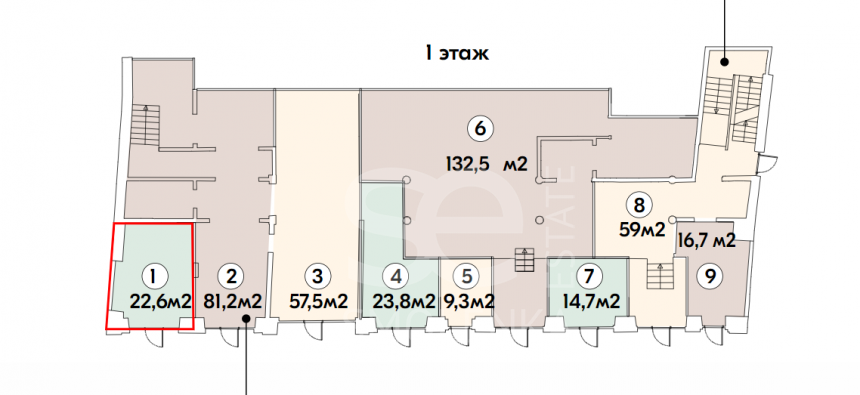 Аренда торговой площади, площадь 22.6 кв.м., 1 этаж, Новослободская ул, 19стр1, район Тверской