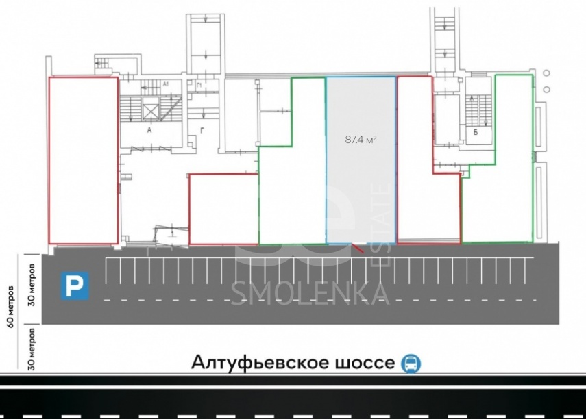 Аренда помещения свободного назначения, площадь 87.4 кв.м., 1 этаж, Алтуфьевское ш, 79Астр3, район Алтуфьевский