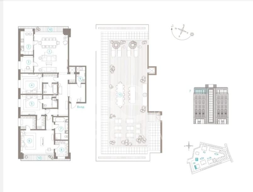 Продажа квартиры, площадь 261.79 кв.м., 7 этаж, ЖК Полянка / 44, Большая Полянка ул, 44/2