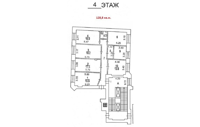 Аренда офиса, площадь 252 кв.м., 2 этаж, Благовещенский пер, 3 с1, район Тверской