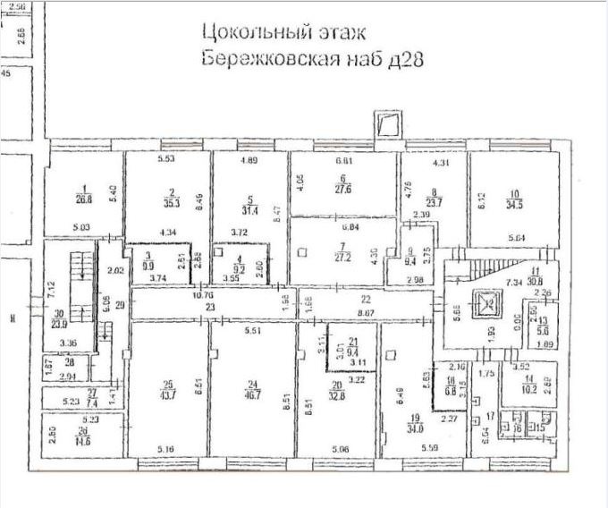 Аренда офиса, площадь 1645 кв.м., 1 этаж, Бережковская наб, 28, район Дорогомилово