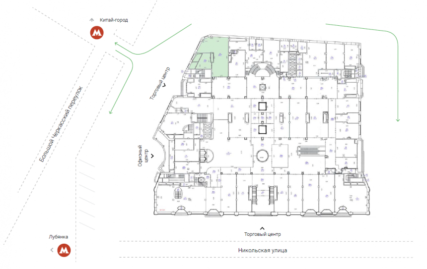 Аренда торговой площади, площадь 148.8 кв.м., 1 этаж, Никольская ул, 10, район Тверской
