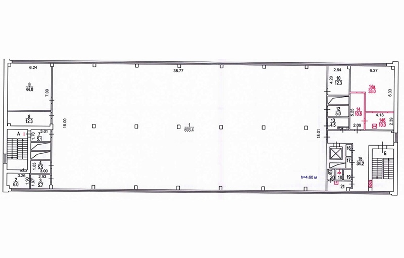 Аренда торговой площади, площадь 897 кв.м., 2 этаж, Бирюлевская ул, 9, район Бирюлёво Восточное