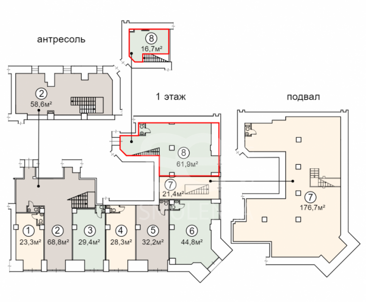 Аренда торговой площади, площадь 78.6 кв.м., 1 этаж, Ленинградский пр-кт, 75к1, район Сокол