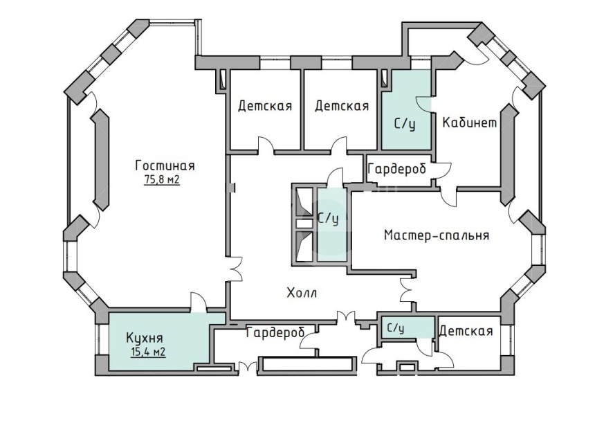 Аренда квартиры, площадь 257.8 кв.м., 3 этаж, Победы пл, 2к3