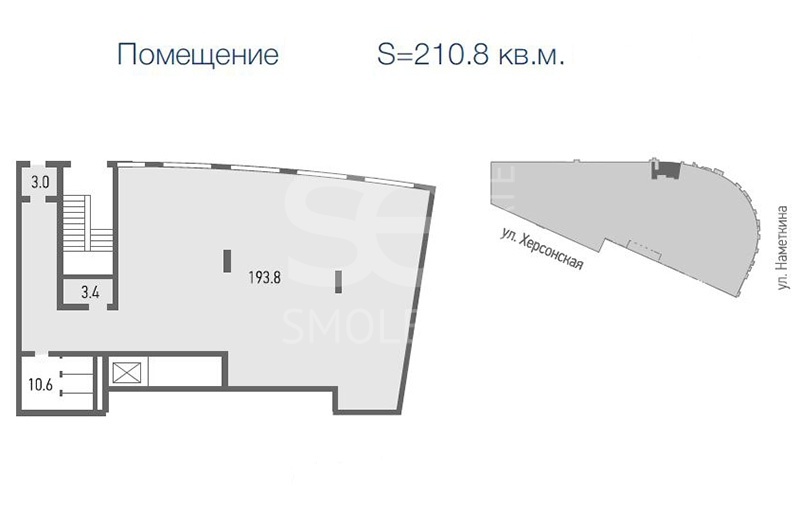 Продажа офиса, площадь 210.8 кв.м., -1 этаж, Херсонская ул, 43, район Черёмушки