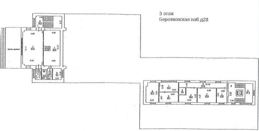 Аренда офиса, площадь 1645 кв.м., 1 этаж, Бережковская наб, 28, район Дорогомилово